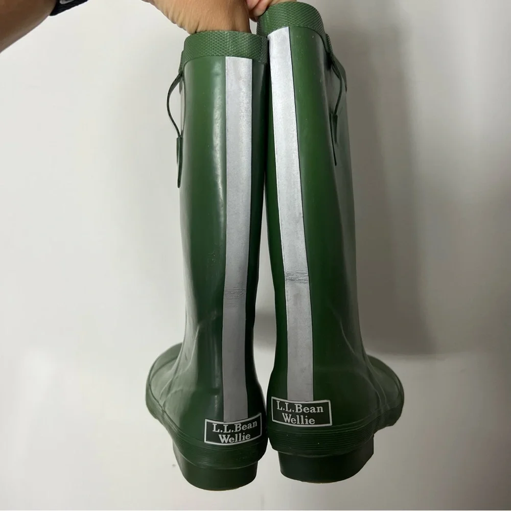L.L. Bean Wellies Rain Boots Waterproof Green Kids Size 4